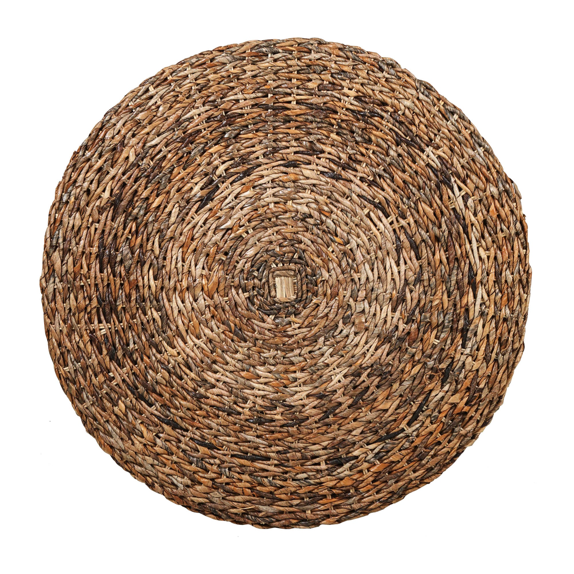 Liv Hand-Woven Natural Abaca Wood Round Coffee Table