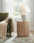 Monroe Round Teak Wood End Table