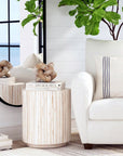 Monroe Round Teak Wood 16" End Table Solid Wood accent table