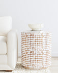 Mila 20" Coconut Shell Accent Table Solid Wood accent table