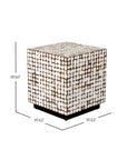 Mila 17" Square Coconut Shell Accent Table