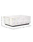 Mila 35" Rectangular Coconut Shell Coffee Table Solid Wood coffee table