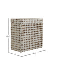 Juliette Square Recycled Coconut Shell 16" Accent Table with Storage Solid Wood accent table