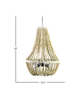 Juliana 20" Natural Beaded Chandelier Solid Wood chandelier