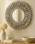 Hapsala Round Rattan Starburst 30" Mirror
