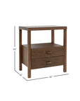 Wind Wood Solid Wood 2 Drawer Nightstand