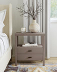 Wind Wood 2 Drawer Nightstand
