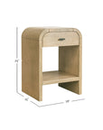 Arlo Bayur Wood 1-Drawer 18" Curved Edge Nightstand
