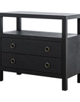 Callan 2 Drawer Nightstand with Shelf Solid Wood nightstand