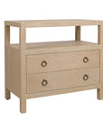 Callan 2 Drawer Nightstand with Shelf Bayur wood, alternate view