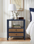 Rowan Cane Door Nightstand with Shelf