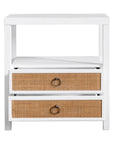 Rowan Cane Door Nightstand with Shelf Solid Wood nightstand