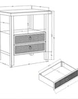 Rowan Cane Door Nightstand with Shelf Solid Wood nightstand