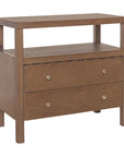 Brown Morrowind Scallop Nightstand Bayur Wood nightstand