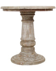 Kafe 24" Solid Wood Pedestal Accent Table