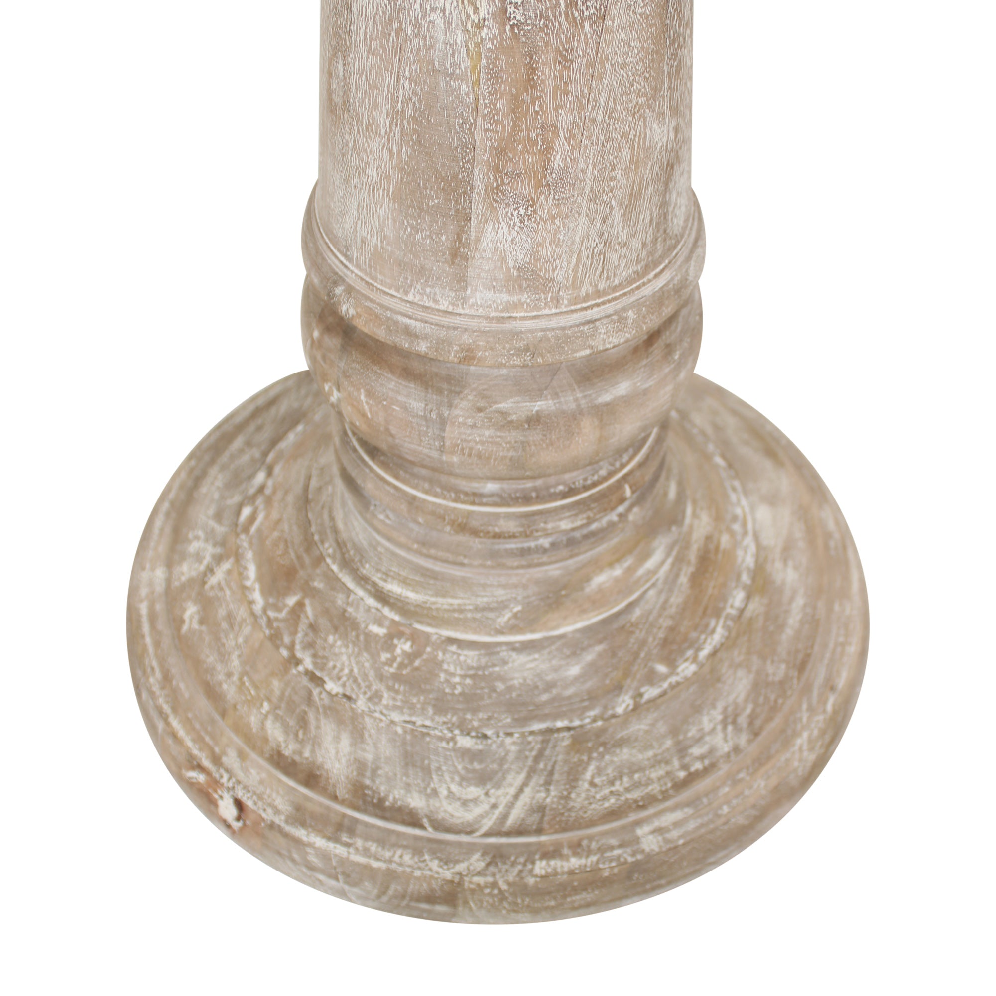 Kafe 24" Solid Wood Pedestal Accent Table