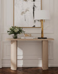 Half Moon Curved Solid Mango Wood Console Table