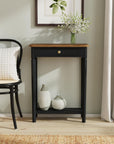 Charlotte Bayur Wood 24" Console Table with Storage Drawer Solid Wood console table