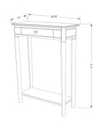 Charlotte Bayur Wood 24" Console Table with Storage Drawer