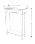 Charlotte Bayur Wood 24" Console Table with Storage Drawer Solid Wood console table