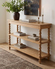 Elanor Turned Leg Console Table With Two Shelves
