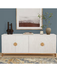 Roma Mango Wood 80" Two-Tone Hand-Carved Arched Door Sideboard