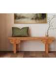 Delia 47" Handcarved Solid Wood Bench