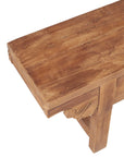 Delia 47" Handcarved Solid Wood Bench