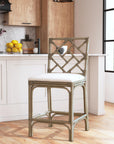 Stacie Rattan Lattice Back Stool Solid Wood counter stool