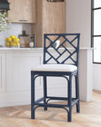 Stacie Rattan Lattice Back Stool Solid Wood counter stool