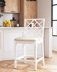 Stacie Rattan Lattice Back Stool Solid Wood counter stool