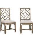 Stacie Rattan Lattice-Back Dining Chairs, Set of 2