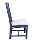 Navy Stacie Rattan Lattice Back Dining Chairs, Set of 2 Solid Wood dining chair