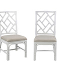 Stacie Rattan Lattice-Back Dining Chairs, Set of 2