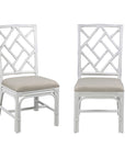 Stacie Rattan Lattice Back Dining Chairs, Set of 2 Solid Wood dining chair