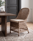 Marietta Curved Back Handwoven Rattan Dining Chair