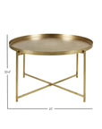 Eros 28" Antique Brass Tray Coffee Table