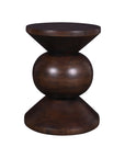 Olive Geometric Solid Wood Side Table