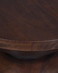Olive Geometric Solid Wood Side Table