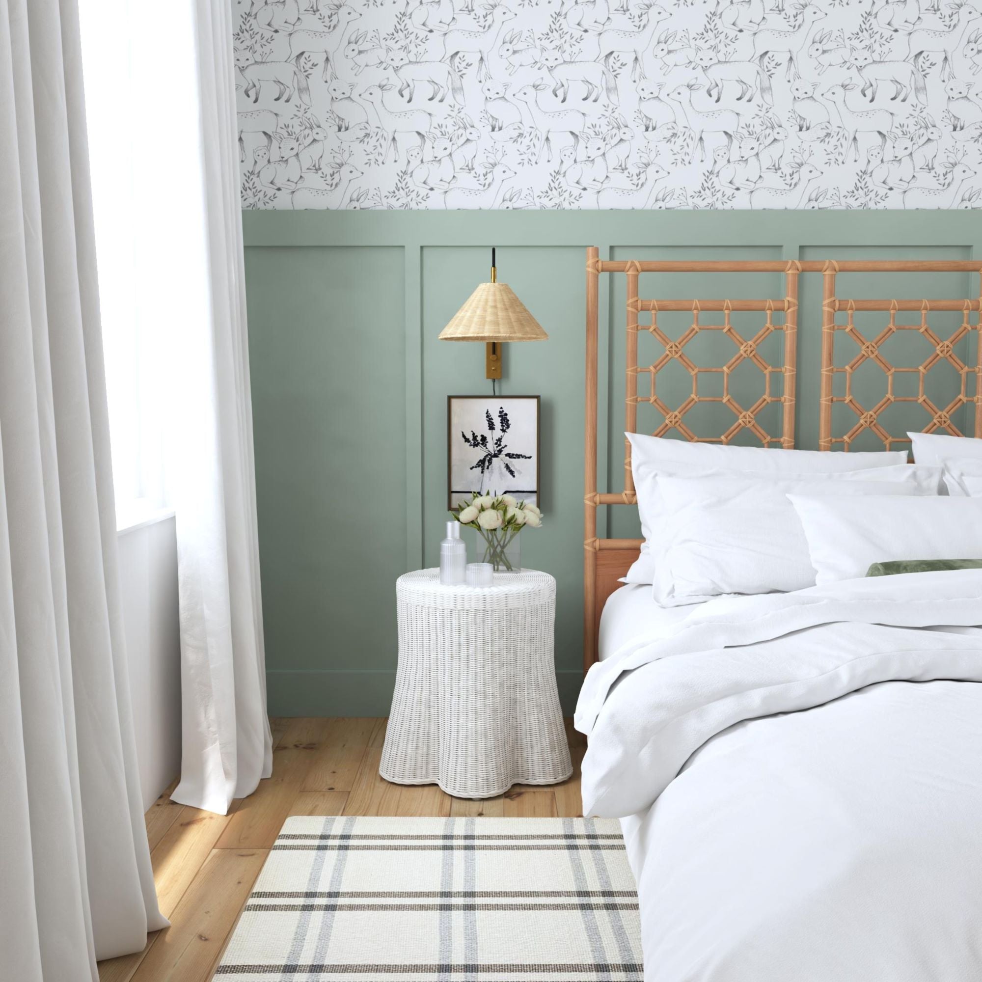 Betty Skirted Rattan Accent Table