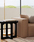 Christie Cross Base Wood Side Table