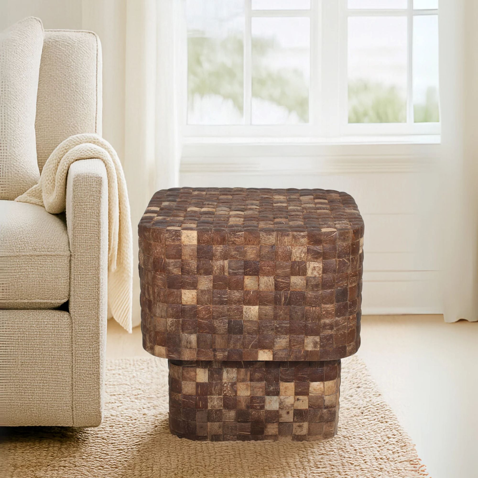 Indigo Road by Egypt Sherrod x East at Main Samoa Square Coconut Shell Side Table