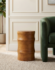 Kimber Ribbed Solid Wood Accent Side Table
