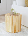 Jaylen Teak Wood Round Accent Table