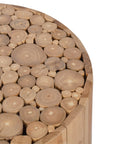 Jaylen Teak Wood Round Accent Table