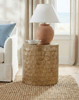 Tasi Round Capiz Shell Accent Table