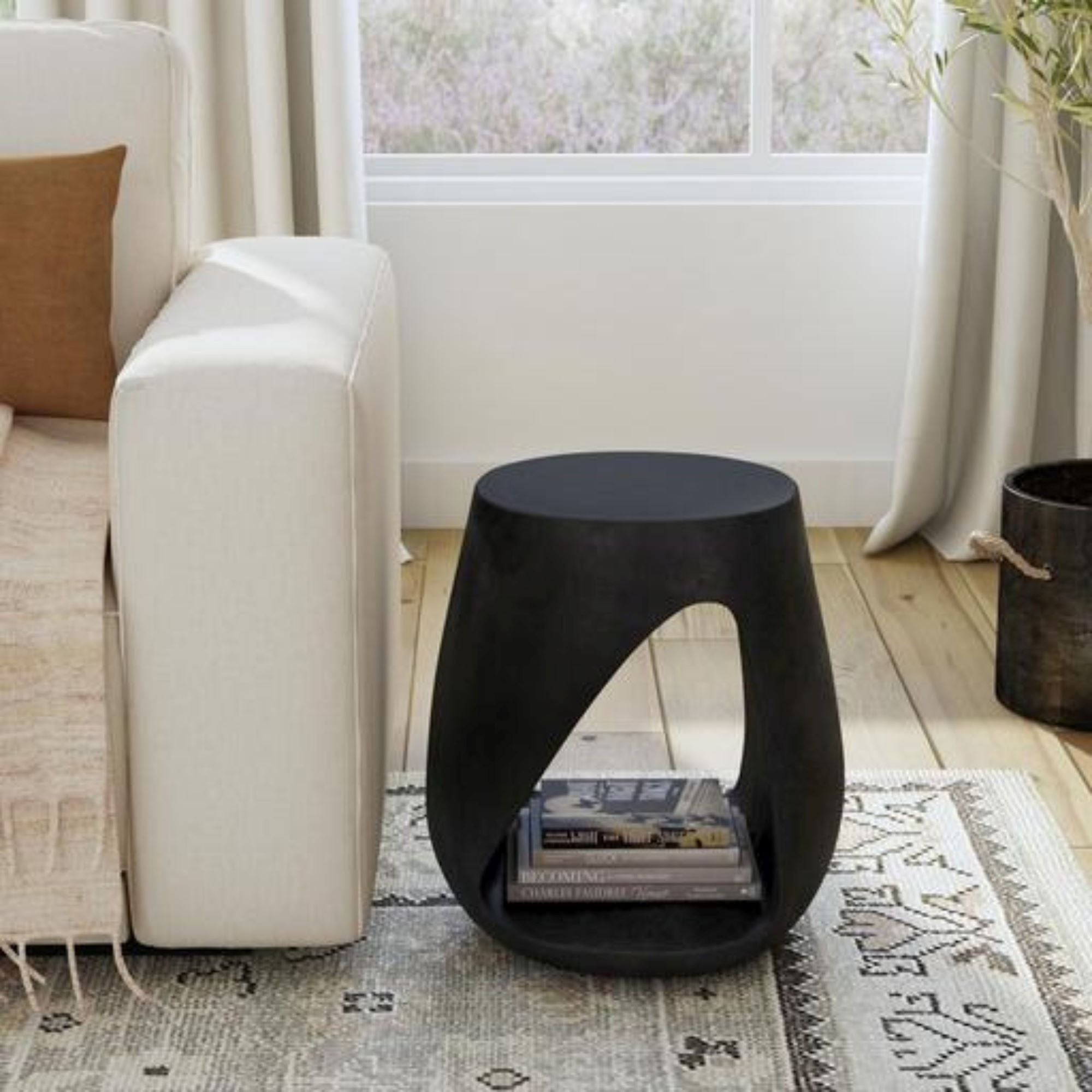 Esme Cut-Out Solid Munggur Wood Side Table | East at Main