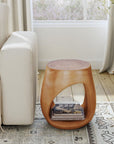 Esme Cut-Out Solid Munggur Wood 16" Side Table