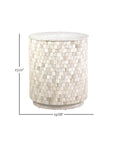Fulton 20" Mosaic Teak Storage Accent Table