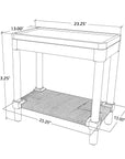 Asura 23" W Bayur Wood Side Table With Abaca Shelf